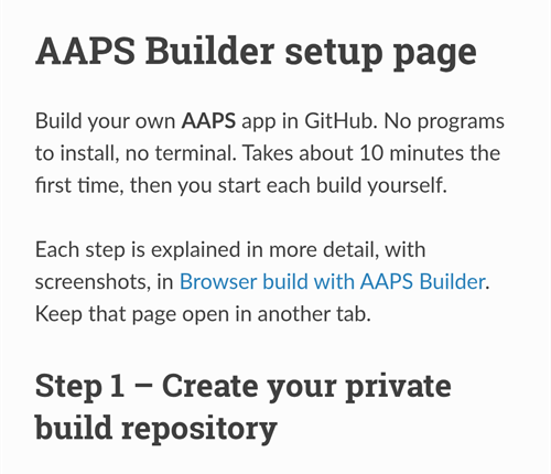 AAPS Builder 设置页面