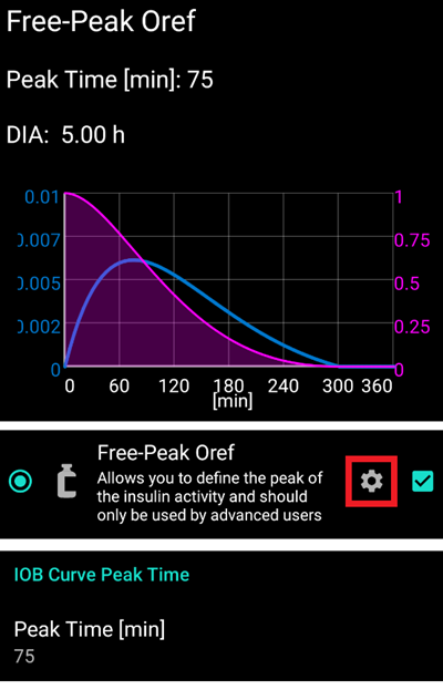 胰岛素类型 Free Peak Oref