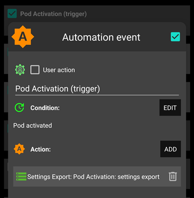Pod 激活时导出