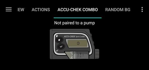 未配对的 Accu-Chek Combo 选项卡的屏幕截图
